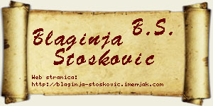 Blaginja Stošković vizit kartica